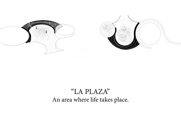 Aksonometria przestrzeni „La Plaza”