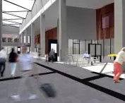 visualization of the Łódź Kaliska station project - interior