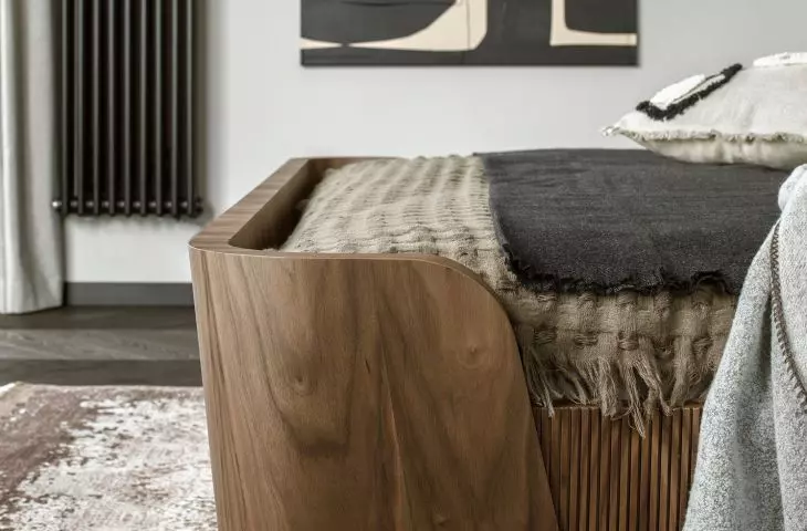 Walnut veneer bed