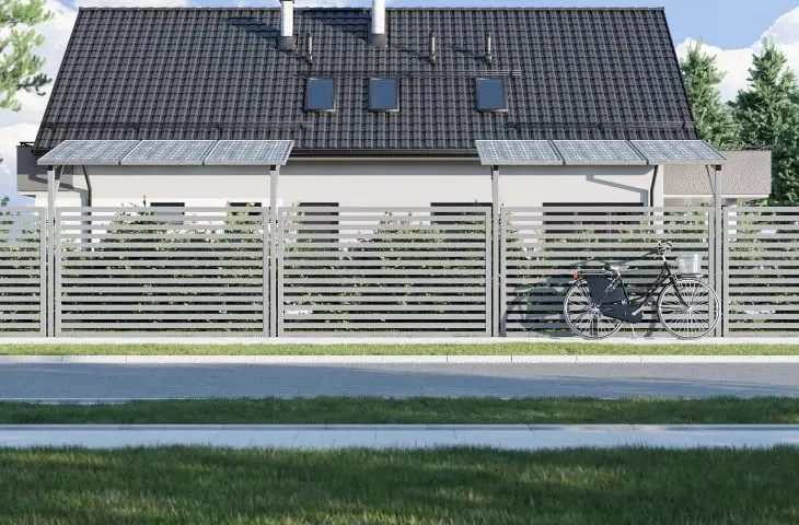 Fence posts with preparation for installation of photovoltaics