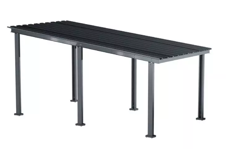 Carport with preparation for installation of trapezoidal sheet metal roof