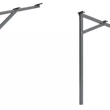 Poles with preparation for installation of photovoltaics in 2 available variants (directed upwards and downwards).