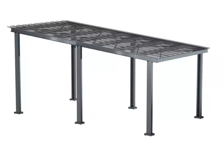 Carport with preparation for installation of polycarbonate covering
