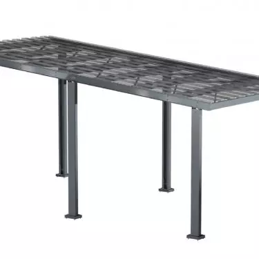 Carport with preparation for installation of polycarbonate covering