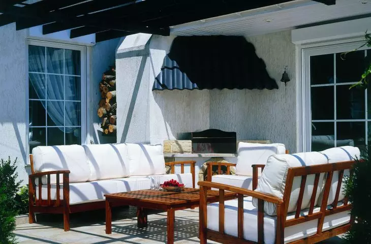 MONACO - a classic group of lounge garden furniture. Azure Robinia wood, comfortable cushions, DRALON fabric cushion covers.
