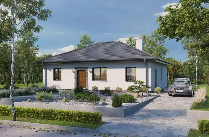 Dom wykonany w technologii szkieletu drewnianego