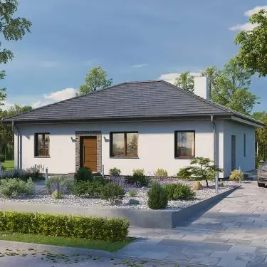 Dom wykonany w technologii szkieletu drewnianego