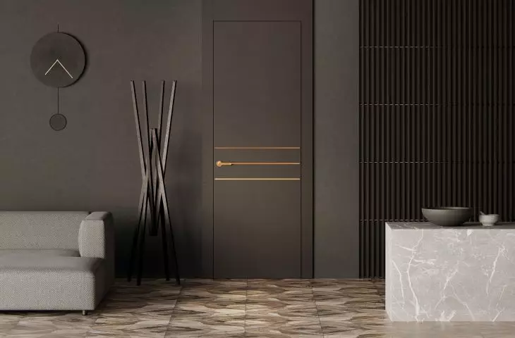 ALBA 3 inlay interior door in gold color