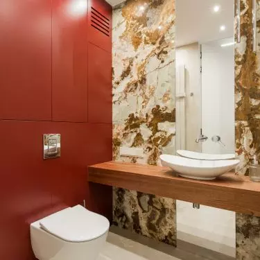 Natural stone is a great choice for the bathroom