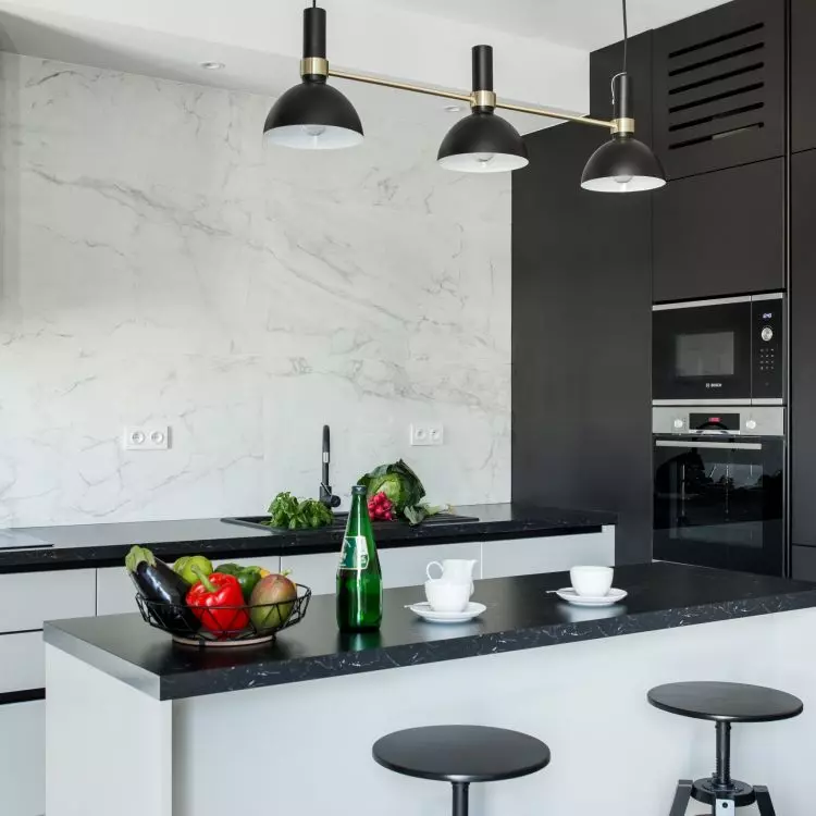 Kitchen with natural stone