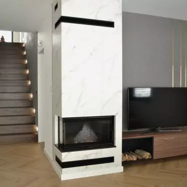 RTV cabinet with space for wood