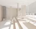 Multi-functional cubbies located on the first floor provide a variety of leisure activities