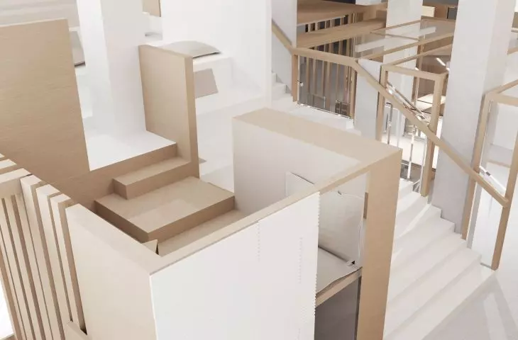 View of the stairs and division of space