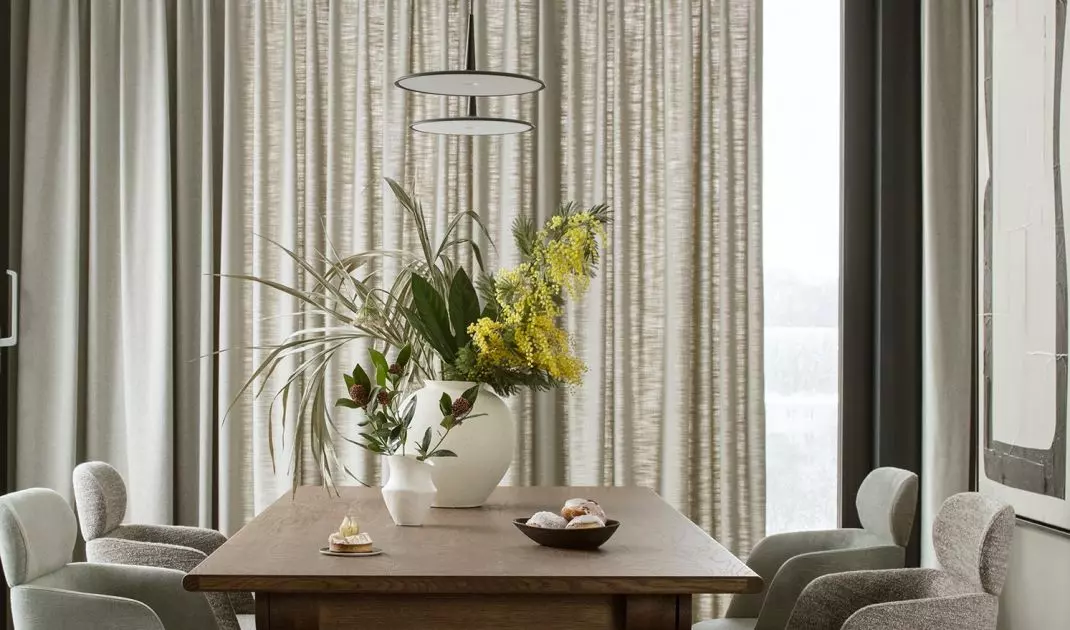 Dining room with upholstered chairs