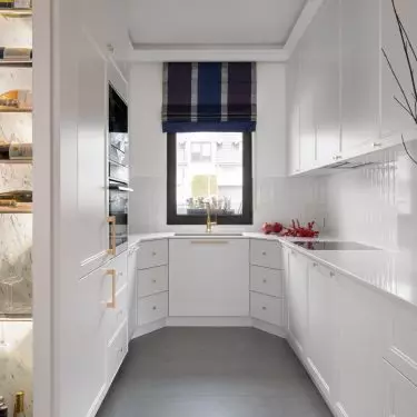 Kitchen with wine shelf