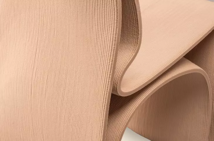 The chair is made of recycled material