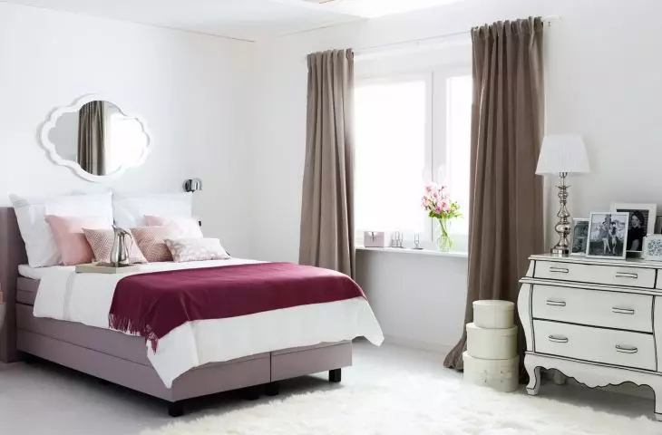 Break subdued colors with a touch of strong color