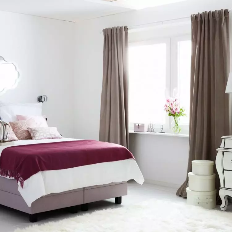 Break subdued colors with a touch of strong color