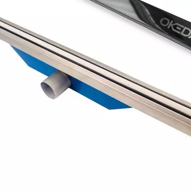 PRIME LINE SLIM™ slotted linear drain - super slim drain with hand-polished high-gloss grate