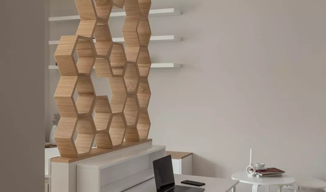 Hexagonal wall and workspace