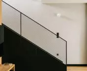 black staircase on grey background