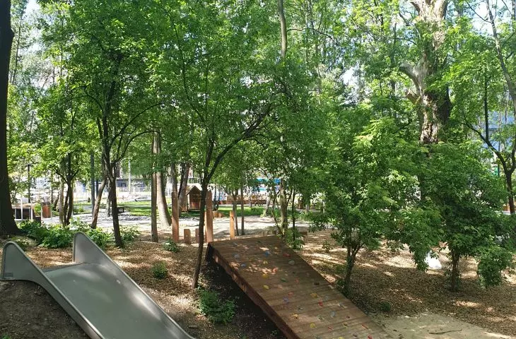garden also serves as a playground