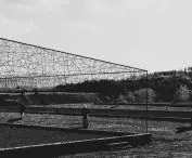 Camp blocks, barbed wire sculptures