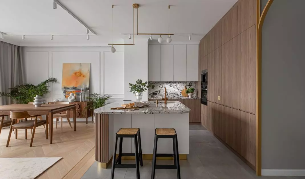 The apartment is located on the top floor