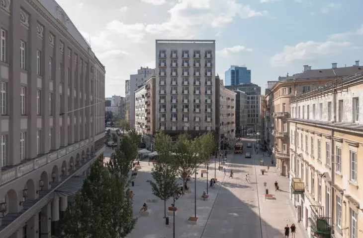 Five Corners Square in Warsaw