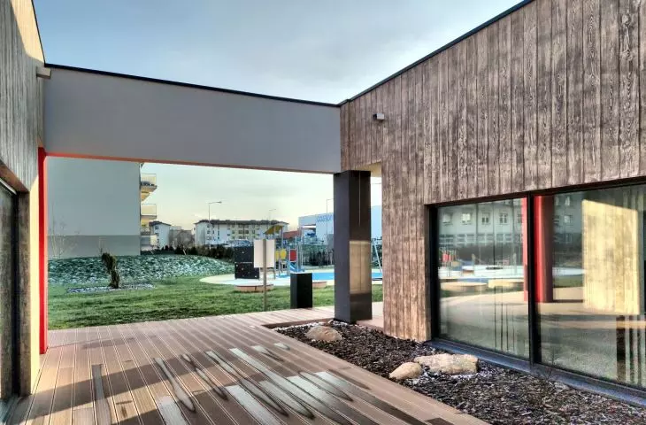 Each kindergarten room has its own terrace