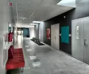 The interiors have a simple division