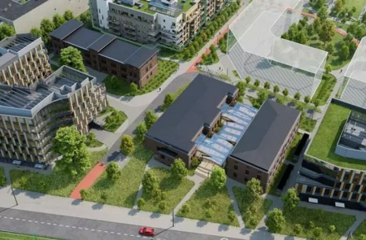 Cavallia at Matejki and Ulanska Streets in Poznan, visualization of the area up Grunwaldzka Street