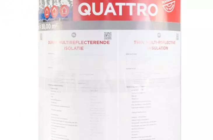Aluthermo®QUATTRO - the first thin, multi-reflective insulation material to be fully heat-sealed. It consists of a total of seven different layers just 1 cm thick