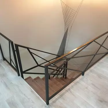 Stainless balustrade with glass filling according to the Customer's design