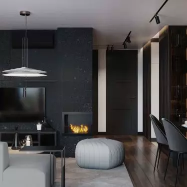 Apartment in the colors of dark chocolate