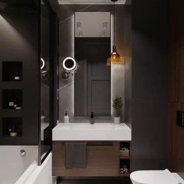 Bathroom with anthracite tiles