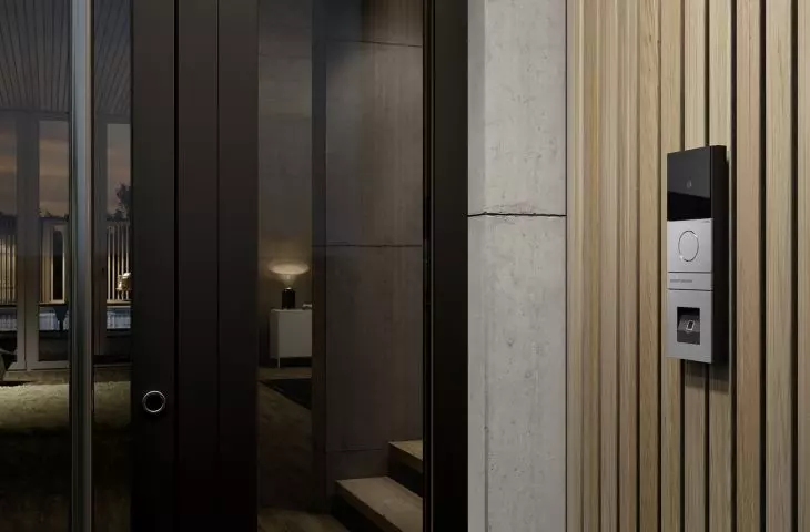 Gira System 106 intercom with fingerprint reader