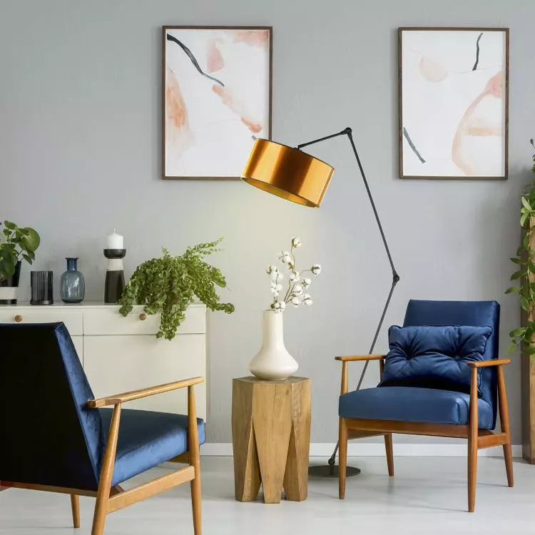 Floor lamp with adjustable arm BARI MIRROR