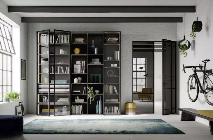 Swing door slim line Bookcase Ledno door RPS