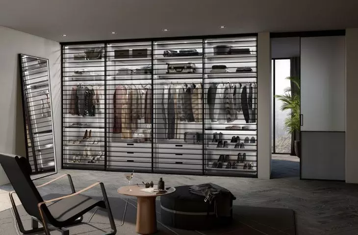 Bookcase Legno door S1200 with horizontal stiles