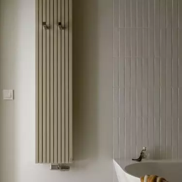Designer bathtub and decorative radiator