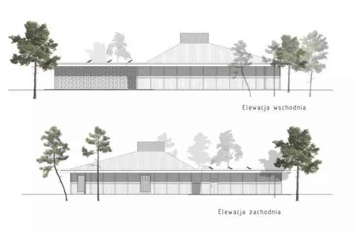 eastern and western elevations