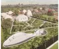 Widok na projektowaną osadę i tereny zielone