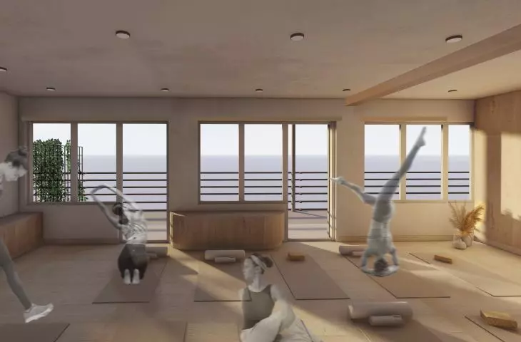 Group therapy room, yoga classes