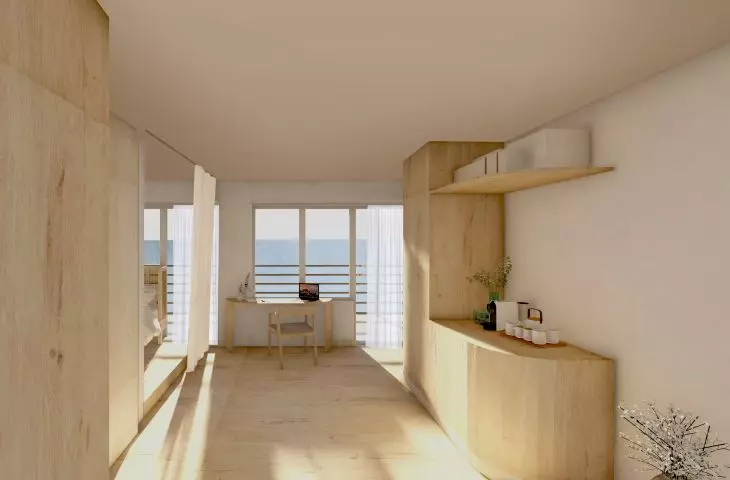 Interior of one of the private rooms