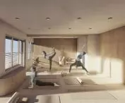 Group therapy room, yoga classes