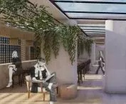 Corridor on the top floor of the building