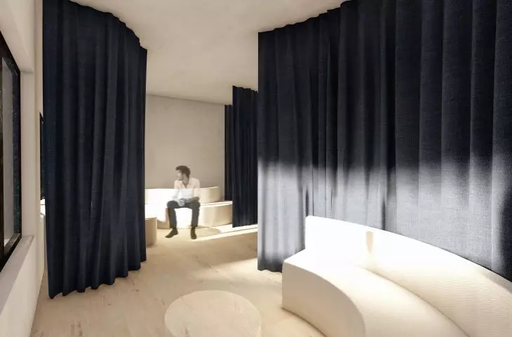 Waiting room on the first floor of the facility
