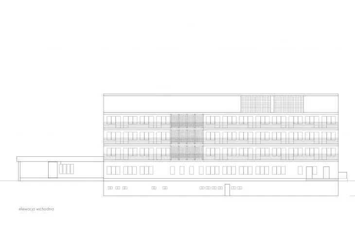 Anxiety therapy house project, east elevation