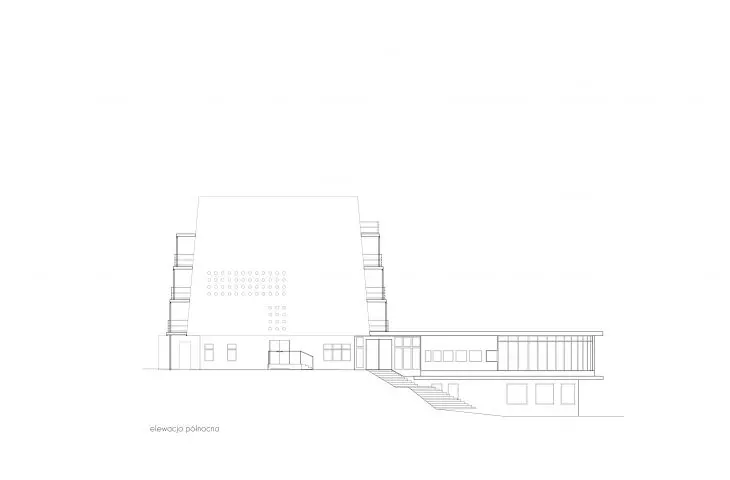 Anxiety therapy house project, north elevation